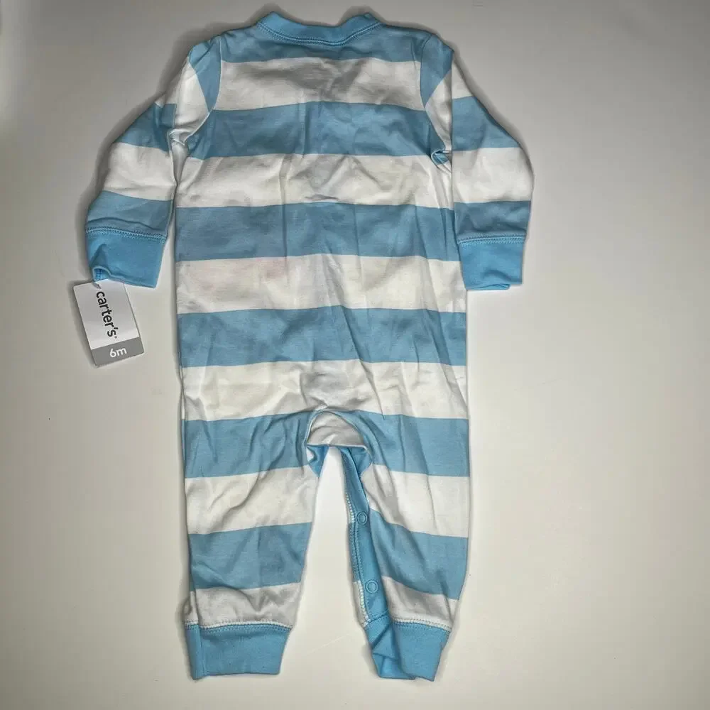 Carter's One Piece Footless Crab Striped Outfit New 6M